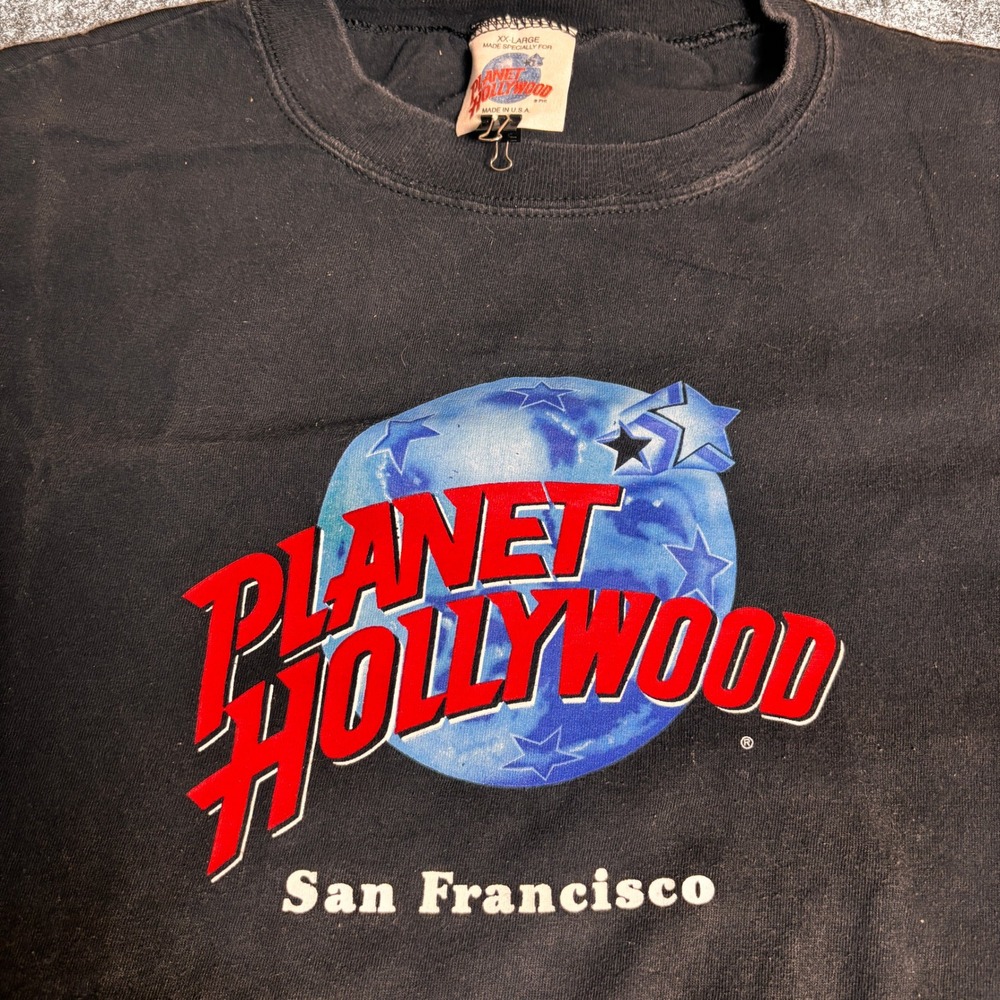 Vintage Planet Hollywood T-Shirt Unisex XXL Black Good San Francisco USA